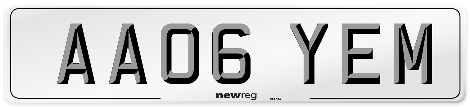 AA06 YEM Number Plate from New Reg